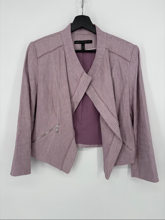 White House Black Market Jackets & Blazers - 🦙 WHBM linen blend Lavender Open Draped Blazer